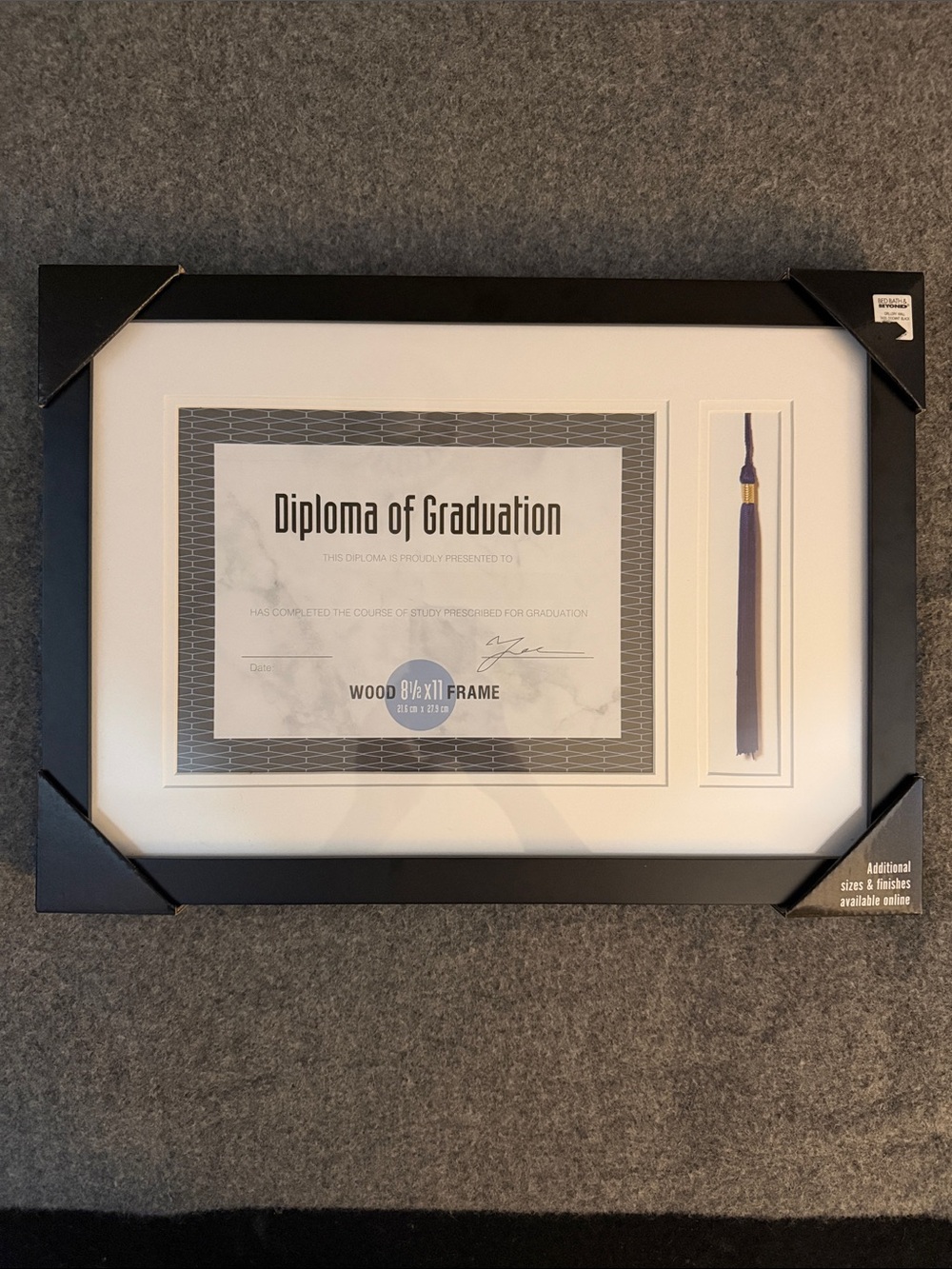 MCS Diploma of Graduation 11x17.5 Frame for 8.5x11 Document/Certificate & Tassel